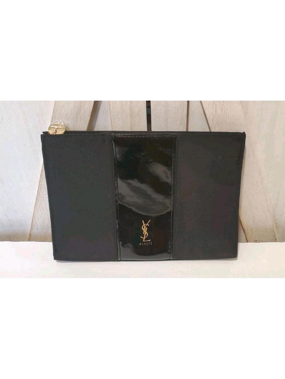 YSL Yves Saint Laurent Beaute Gift Black Cosmetic Makeup Pouch Bag